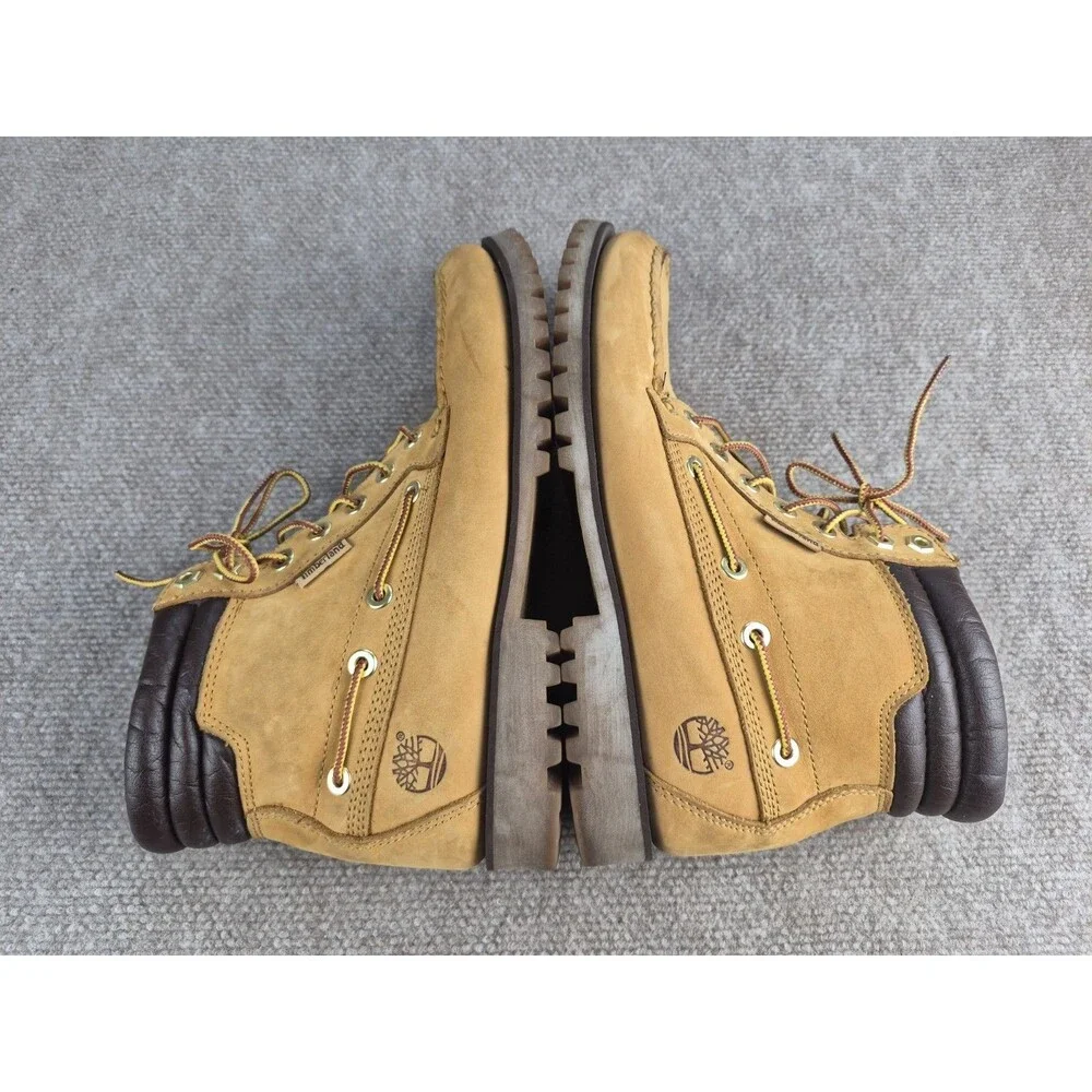 Timberland Oakwell Boots Men's Sz US 8.5M Leather 7-Eye Moc Lace Up Tan Ankle